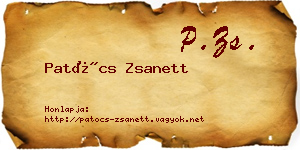 Patócs Zsanett névjegykártya