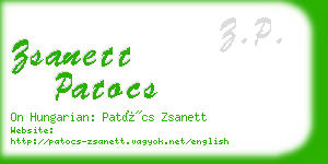 zsanett patocs business card