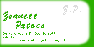 zsanett patocs business card
